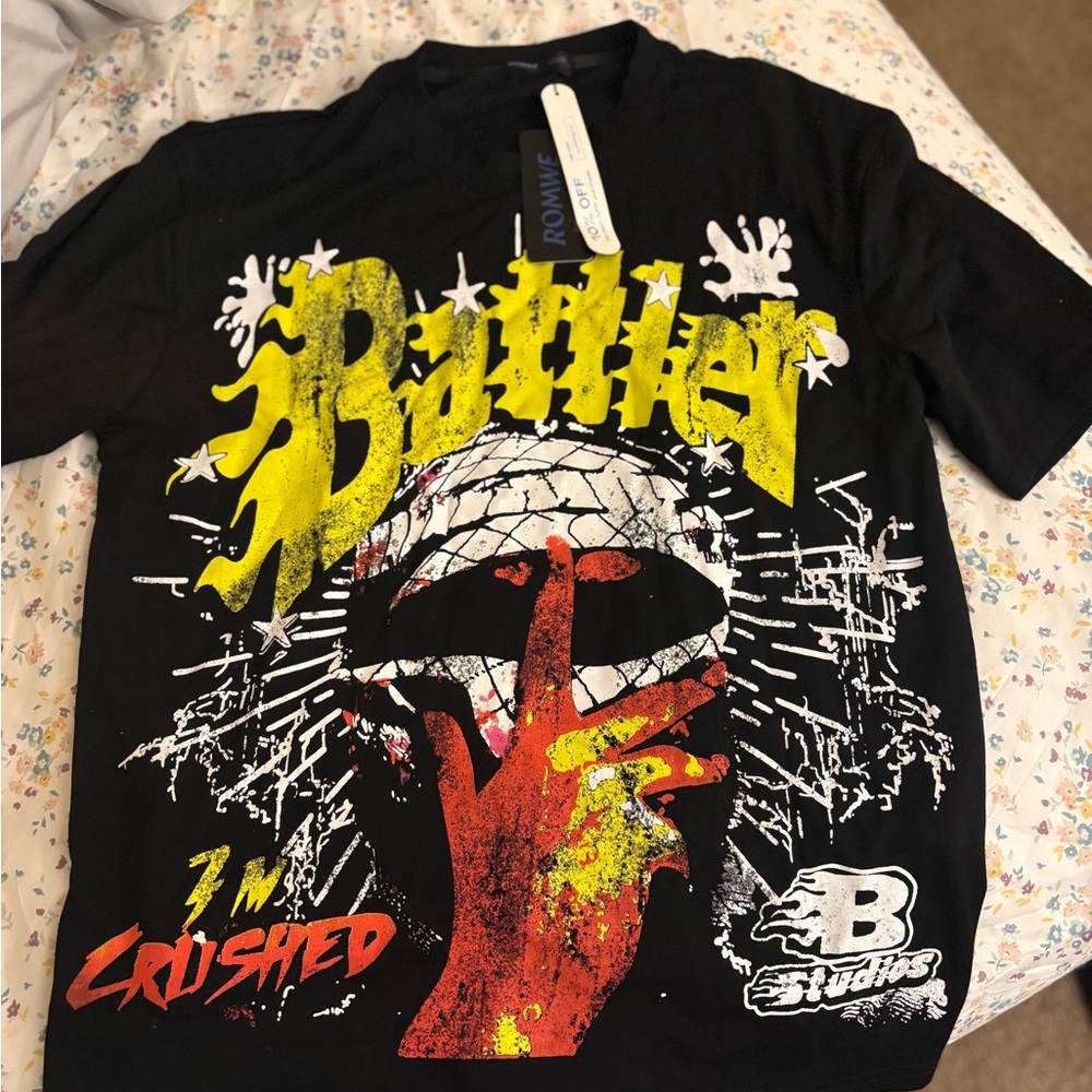 Black Graphic Tee with Bold Design